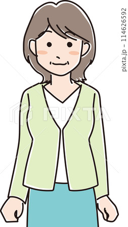 人物イラスト_中年女性_40代50代 114626592