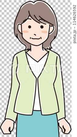 人物イラスト_中年女性_40代50代 114626592