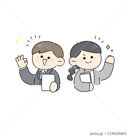 スーツの男女2人のイラスト 114626665