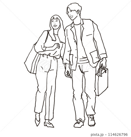 ショッピングを楽しむカップル ショッピングを楽しむカップル 114626796