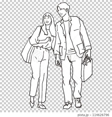 ショッピングを楽しむカップル ショッピングを楽しむカップル 114626796