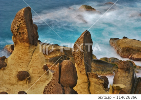 台湾の奇岩 和平島公園 台湾の奇岩 和平島公園 114626866