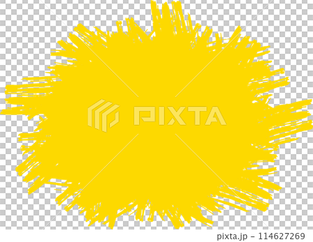 筆で描いた黄色い和風の吹き出し素材 114627269
