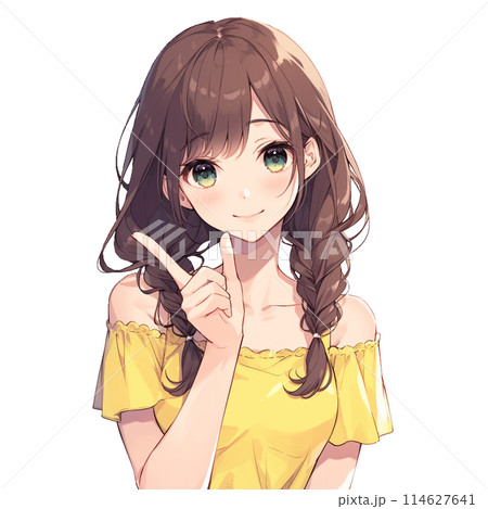 夏服を着た三つ編みの女性 114627641