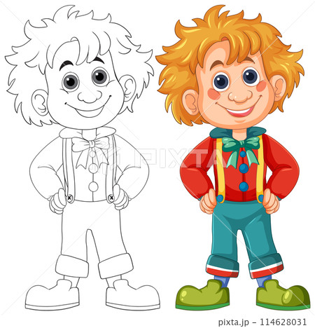 Colorful Clown Character Illustration Colorful Clown Character Illustration 114628031