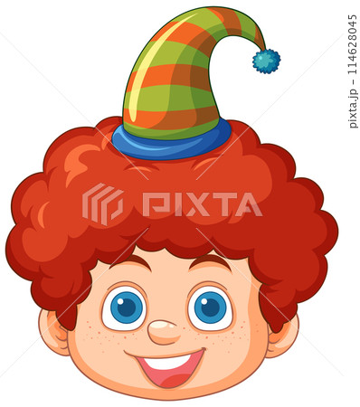 Cheerful Clown with Red Hair Cheerful Clown with Red Hair 114628045