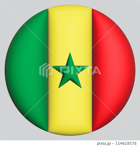 3D Flag of Senegal on circle 114628578