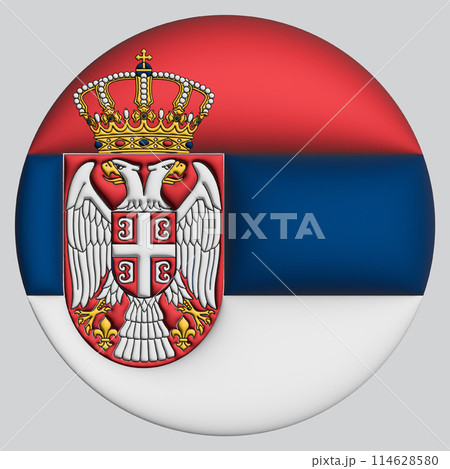 3D Flag of Serbia on circle 114628580