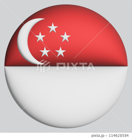 3D Flag of Singapore on circle 114628584