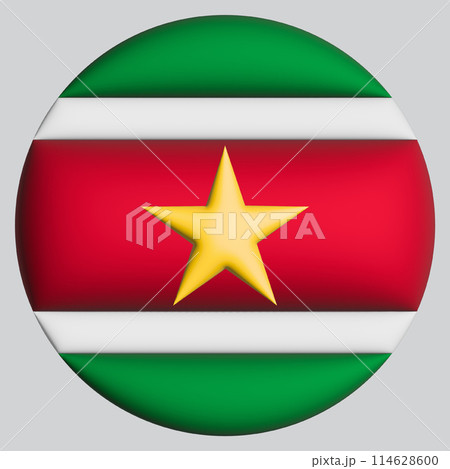 3D Flag of Suriname on circle 114628600