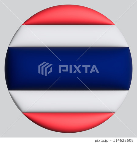 3D Flag of Thailand on circle 3D Flag of Thailand on circle 114628609
