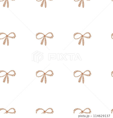 Bow children pastel colours flat design seamless pattern 114629137
