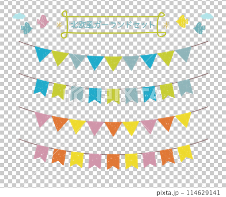 北欧風ガーランドフラッグセット 114629141