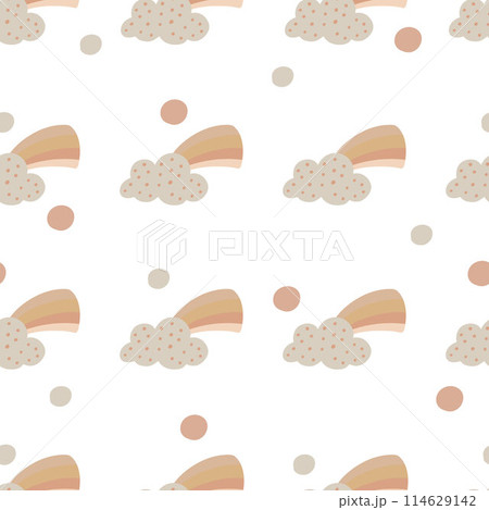 Rainbow pastel colours flat design seamless pattern Rainbow pastel colours flat design seamless pattern 114629142