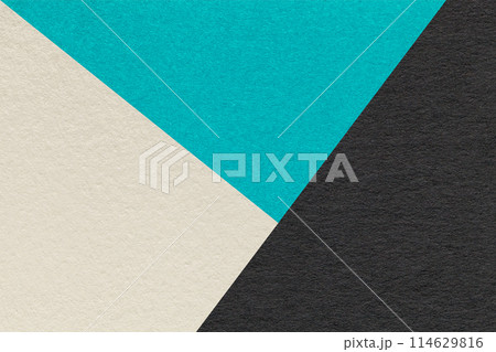 Texture of craft beige, black and cyan shade color paper background, macro. Vintage abstract turquoise cardboard Texture of craft beige, black and cyan shade color paper background, macro. Vintage abstract turquoise cardboard 114629816
