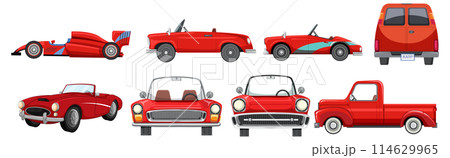 Variety of Red Vehicles Vector Illustration Variety of Red Vehicles Vector Illustration 114629965