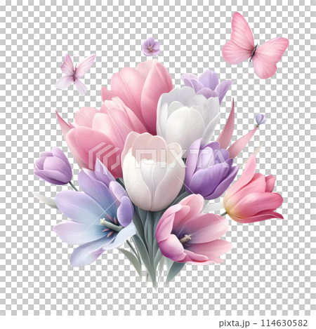 3D bouquet of tulips 114630582