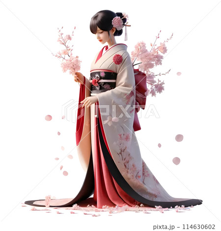 3D woman in Kimono 114630602