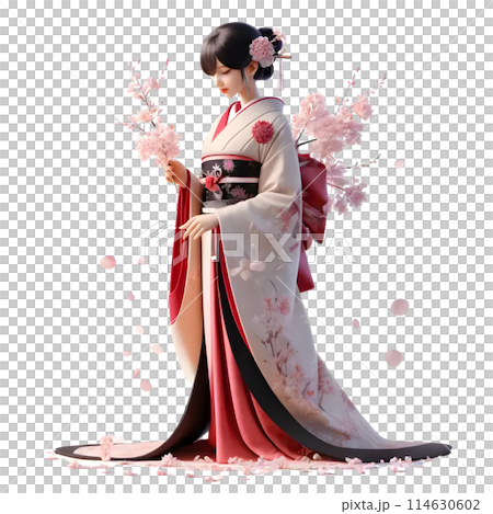 3D woman in Kimono 114630602