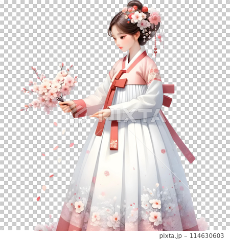 3D woman in Hanbok 114630603