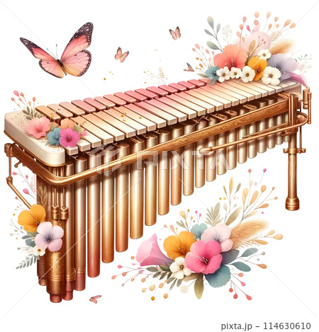 3D vibraphone with flowers  114630610