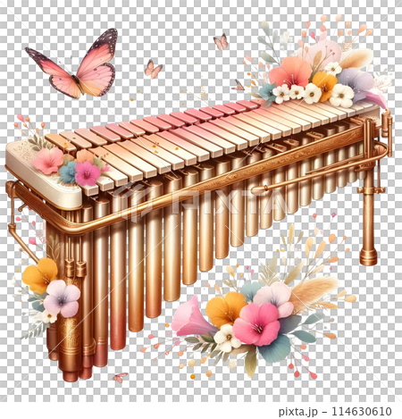 3D vibraphone with flowers  114630610