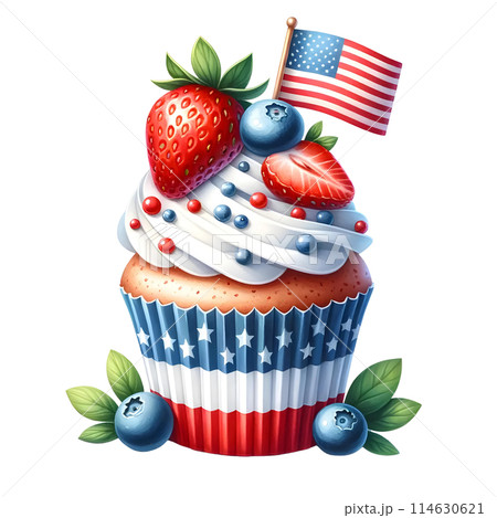 3D patriotic cupcake 114630621
