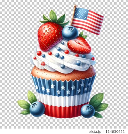 3D patriotic cupcake 114630621