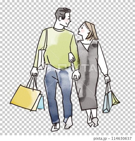 買い物をするカップル 買い物をするカップル 114630637