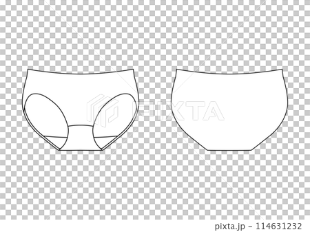 Women's underwear template front and back white Women's underwear template front and back white 114631232