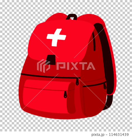 Illustration of a disaster prevention backpack 114631439