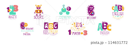 Kids Science Education Curriculum Club Logo Template Vector Set 114631772