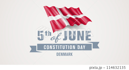 Denmark happy constitution day greeting card, banner vector illustration 114632135