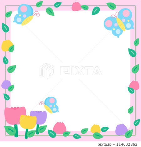 pink tulip flower frame 1 114632862