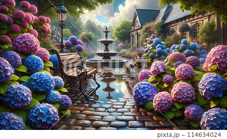 紫陽花のある風景 紫陽花のある風景 114634024