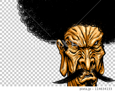 怖い顔をした老人男性のイラスト 怖い顔をした老人男性のイラスト 114634133