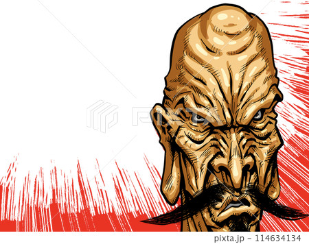怖い顔をした老人男性のイラスト 怖い顔をした老人男性のイラスト 114634134