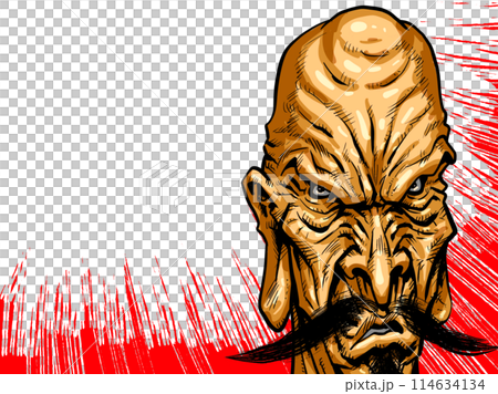 怖い顔をした老人男性のイラスト 怖い顔をした老人男性のイラスト 114634134