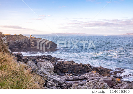 Views behind Portnoo harbour in County Donegal during the Covid-19 pandemic - Ireland. 114636360