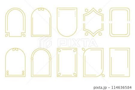 Gold frame set minimalistic linear style 114636584