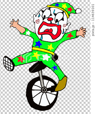 サーカスで一輪車を乗るピエロのイラスト素材 [114639101] - PIXTA