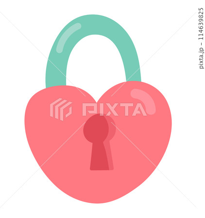 Heart shape padlock in flat design. Romance feeling symbol with keyhole. Vector illustration isolated. Heart shape padlock in flat design. Romance feeling symbol with keyhole. Vector illustration isolated. 114639825