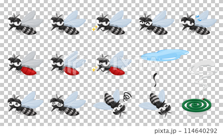 Mosquito illustration material set Mosquito illustration material set 114640292