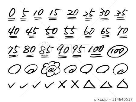 テストの採点素材 手描き テストの採点素材 手描き 114640517