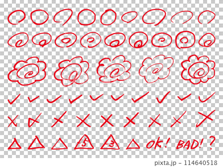 考試評分材料手繪紅筆 114640518