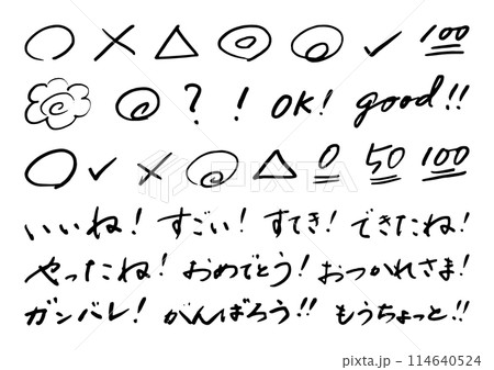 テストの採点素材　手描き 114640524