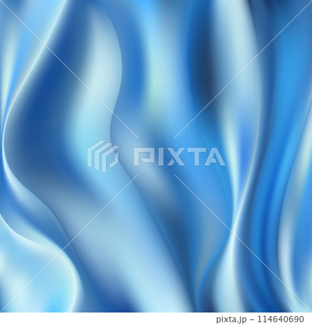 The texture of the crumpled fabric is light blue. Forming a pattern. Top view 114640690