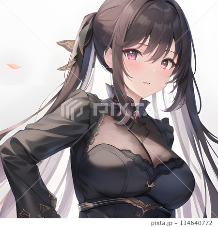 黒いドレスを着たセクシーな少女 114640772
