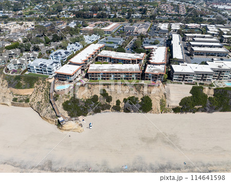 Aerial view of Del Mar Shores in San Diego, CA 114641598