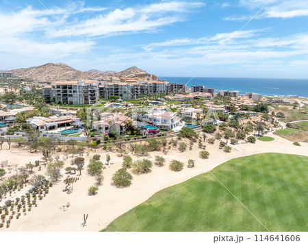 Aerial view of golf course on in Los Cabos, Cabo San Jose, Mexico Aerial view of golf course on in Los Cabos, Cabo San Jose, Mexico 114641606